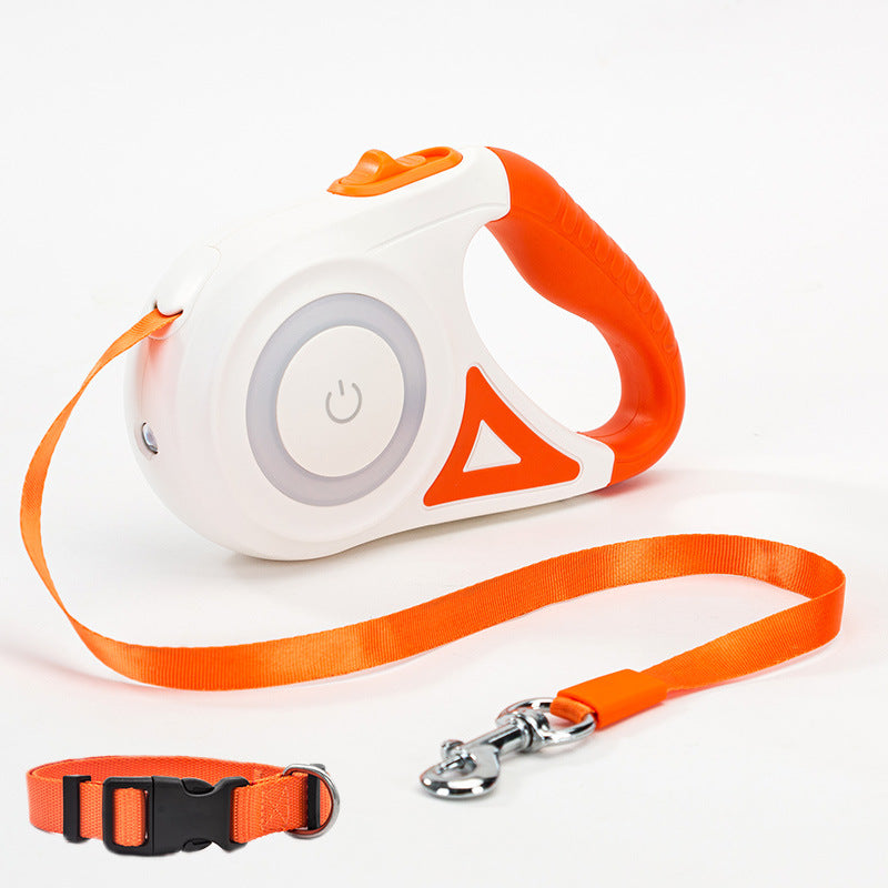 Dog Leash Retractable Leash And Dog Collar Spotlight Automatic Pet Dog Cat Traction Rope For Small Medium Dogs Pet Product - One Red Hill